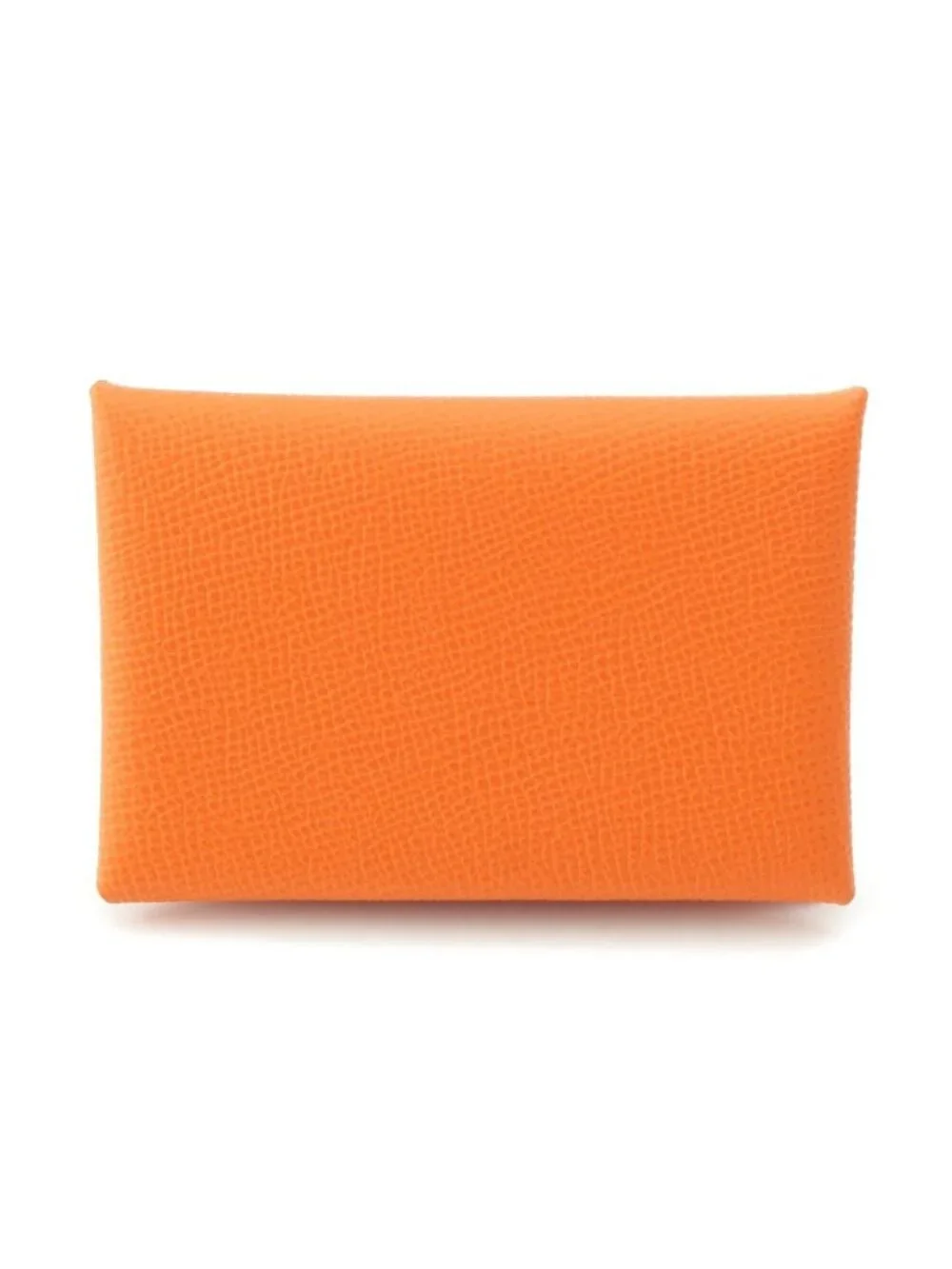 Hermes Calvi Verso Epsom Button Type Card Case Orange Celeste Bicolor